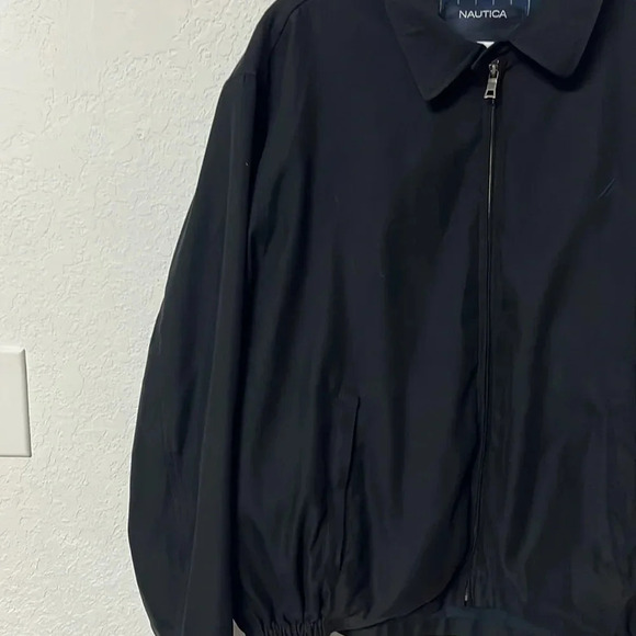 Imperfect Nautica jacket mens black large full zip jacket front & inside pockets - Picture 7 of 17
